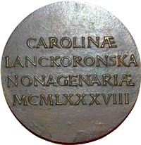 Rewers medalu z napisem